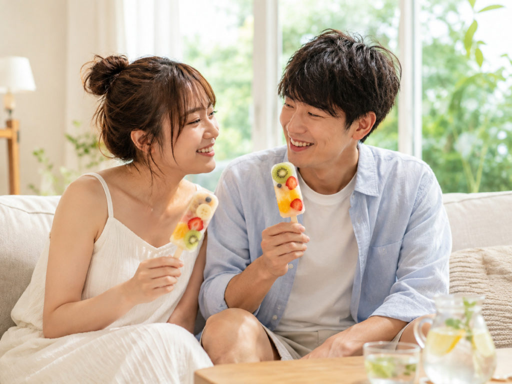 冷凍庫に保管されたお取り寄せアイスのイメージ