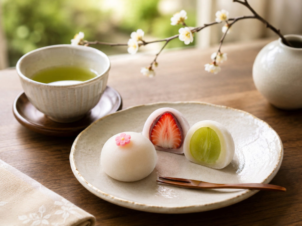 お茶とともに和菓子を味わうくつろぎのひととき