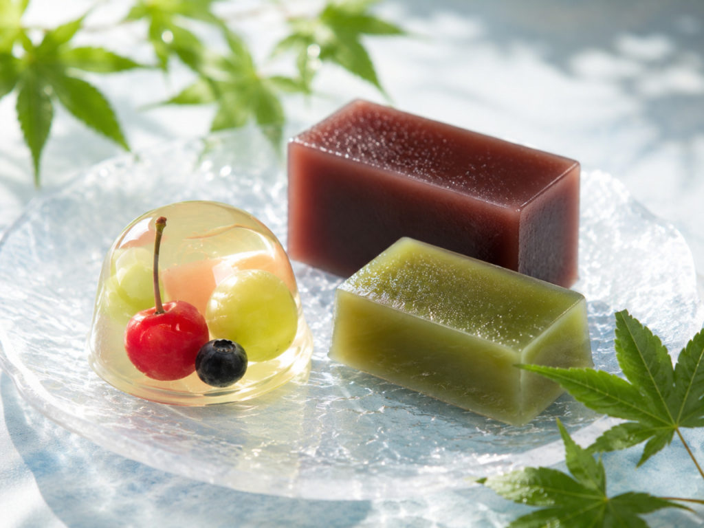 お中元に贈る涼やかな和菓子の詰め合わせ