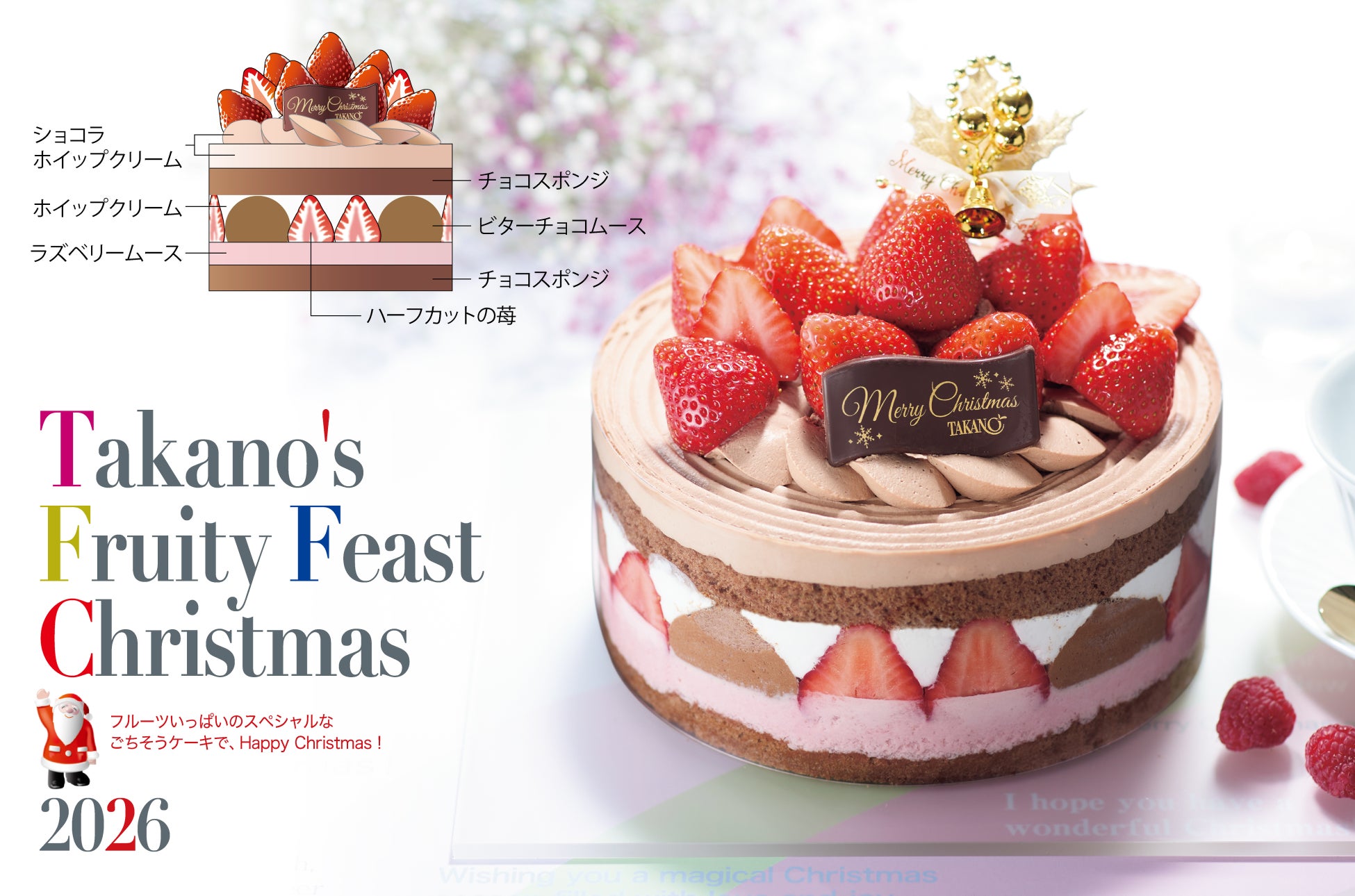 苺ショコラ Noel 6号 直径 約18cm 税込16,200円(本体価格15,000円) ご予約のみ承り限定250台