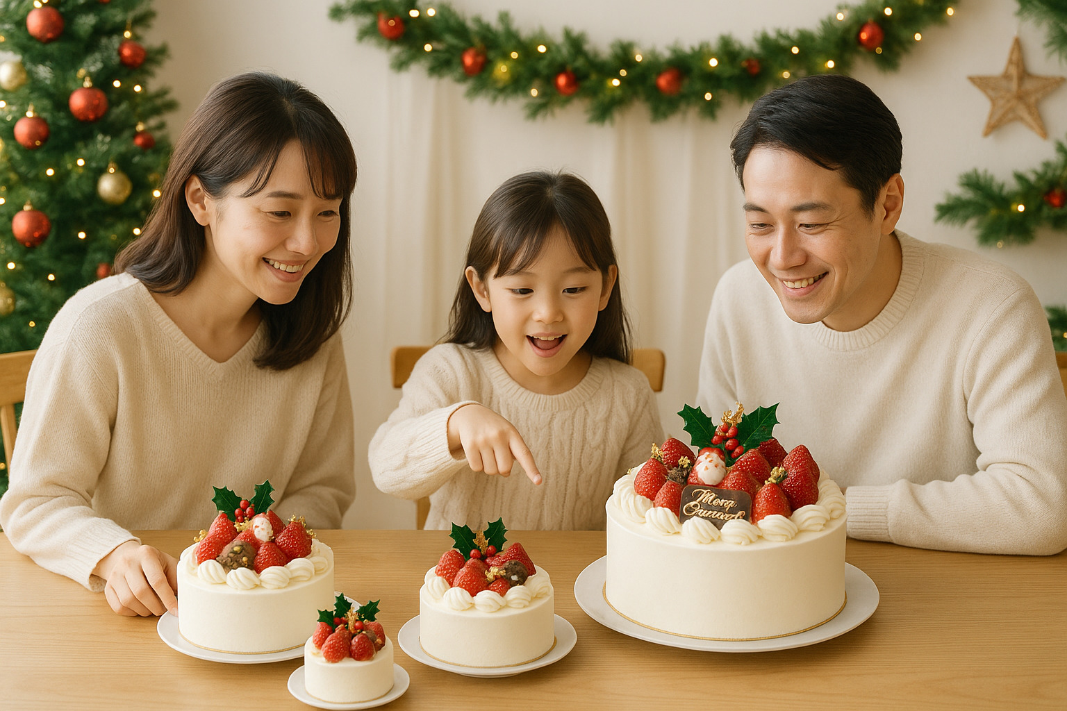 クリスマスケーキの選び方を表すイメージ