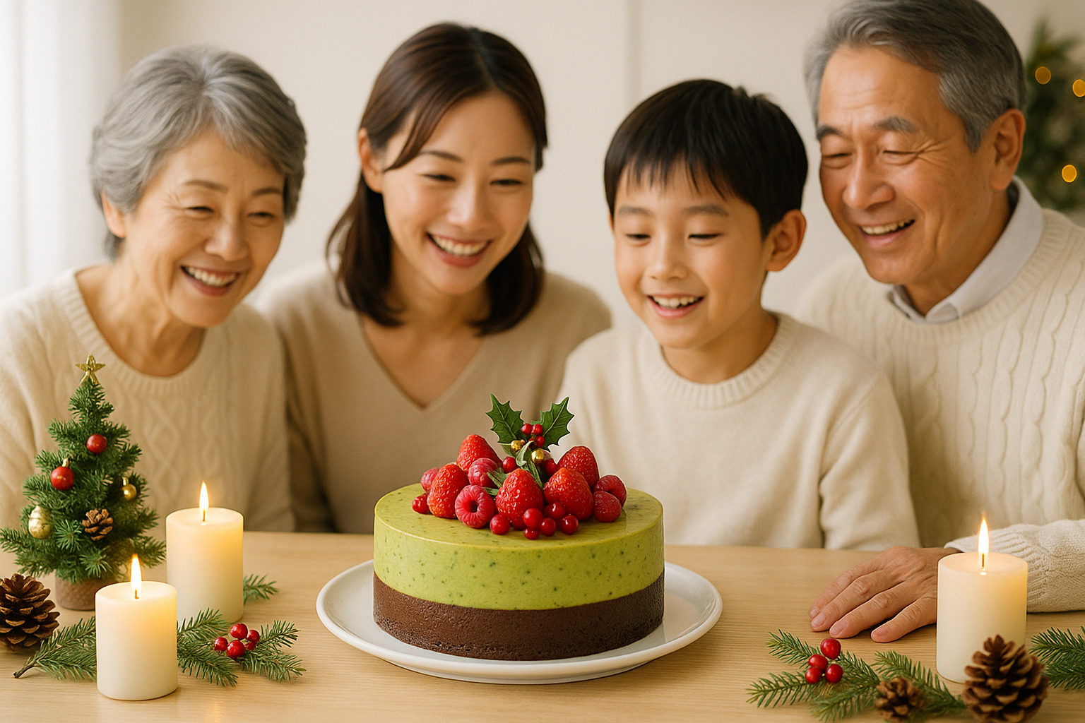 家族で楽しむ2026年のクリスマスケーキの選び方を表すイメージ